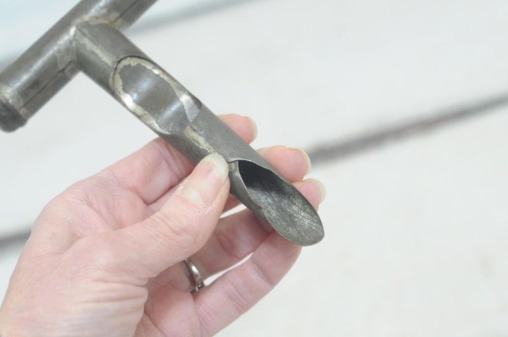 Antique . Soldered Tin Apple Corer Grapefruit Corer Primitive Kitchen Tool Gadge