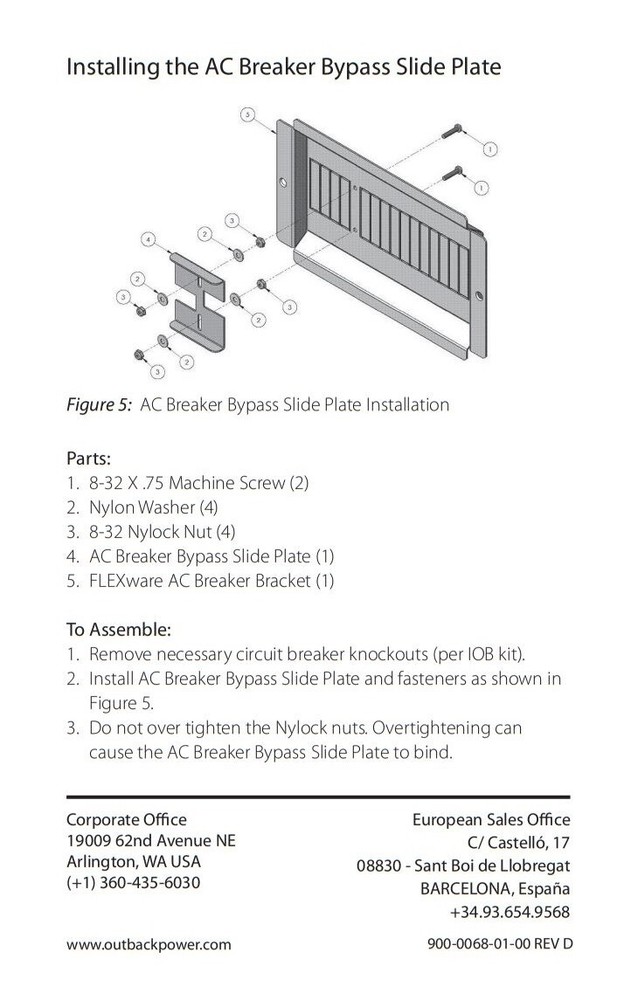 OutBack Power FW-IOB-D-120VAC Input/Output/Bypass