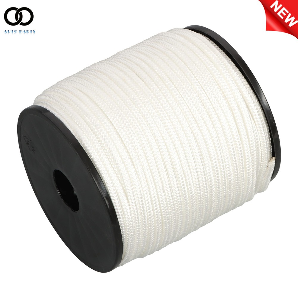 1/4 Inch Polyester Cord - 250 Foot Spool Industrial Solid Nylon Braid Rope White