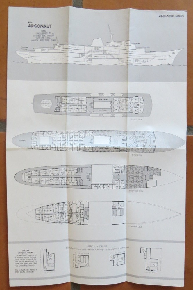 ARGONAUT (Epirotiki Lines) DECK PLAN