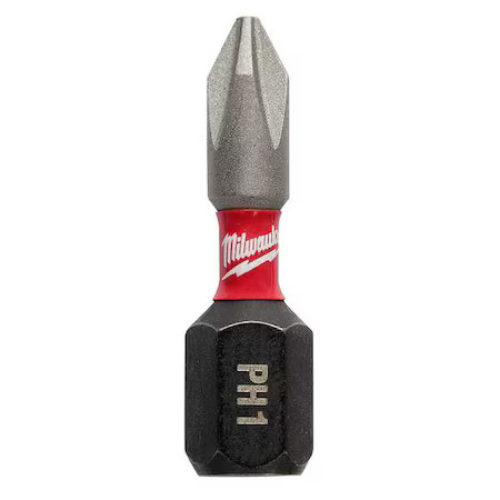 Milwaukee Tool 48-32-4111 Shockwave Impact Phillips No. 1 Insert Bits, Pk25