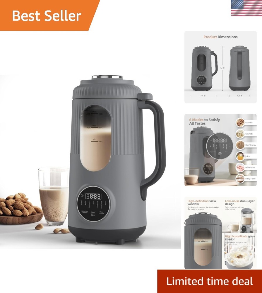 8 in 1 Nut Milk Maker - 35oz Automatic Plant-Based Milk Machine with Delay Start