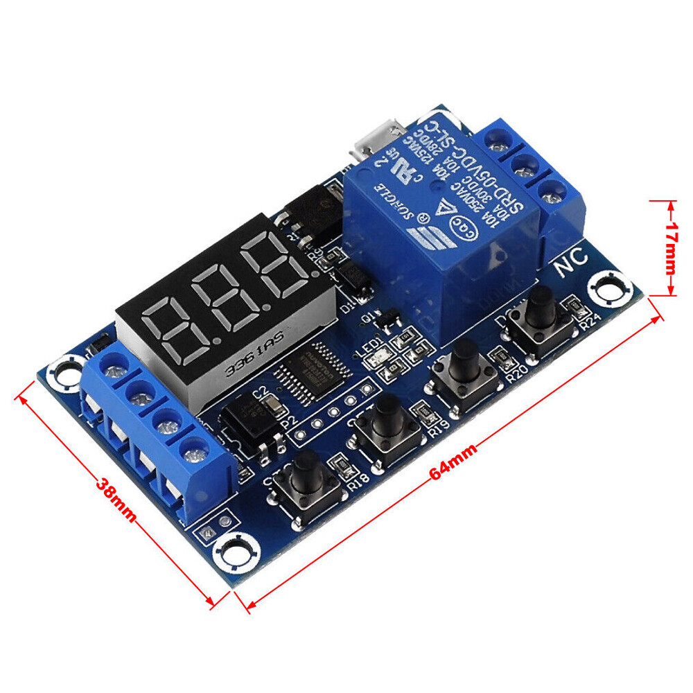 10Pcs DC 6-30V 1-Way Relay Module Power-off Trigger Delay Cycle Timer Switch US