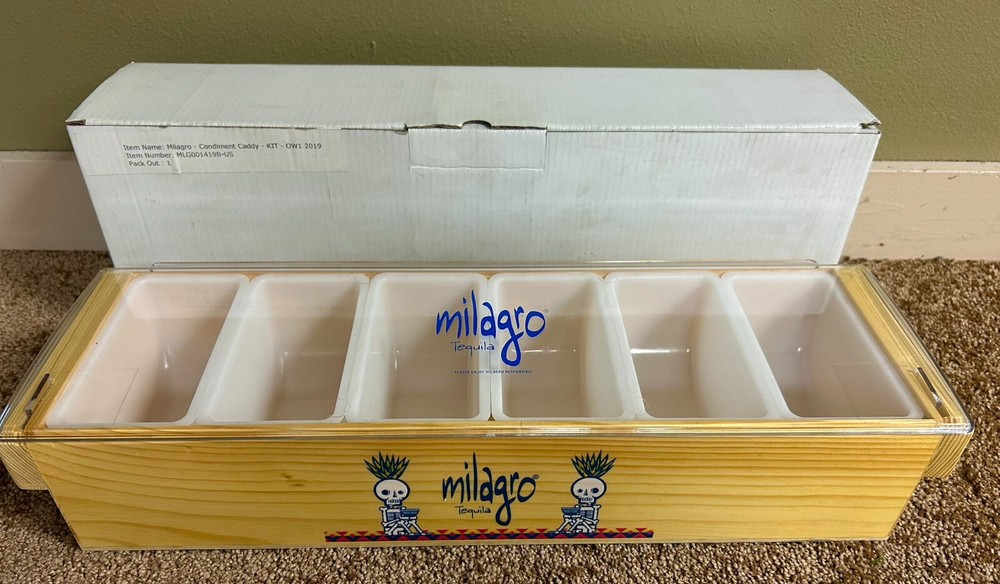 Milagro Tequila Condiment 6-Sections NEW  in box