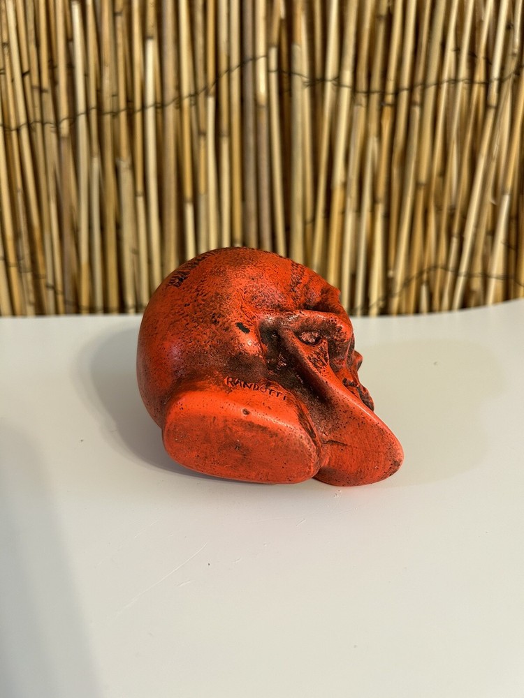 RANDOTTI ORIGINAL # 829 MEDIUM RED FLUORESCENT SKULL GLOWS UNDER BLACKLITE