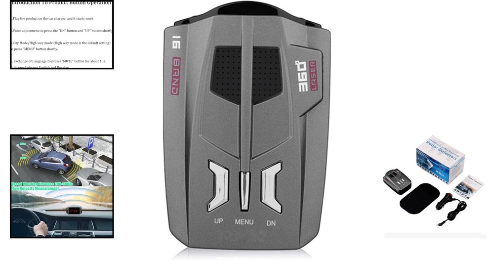 Highway & City Mode Radar Detector - Exceptional Range & Sensitivity for Drivers