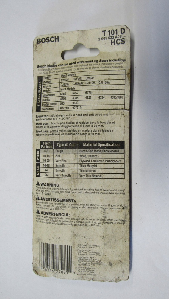 Bosch 5T-Shank Jigsaw Blades T101D