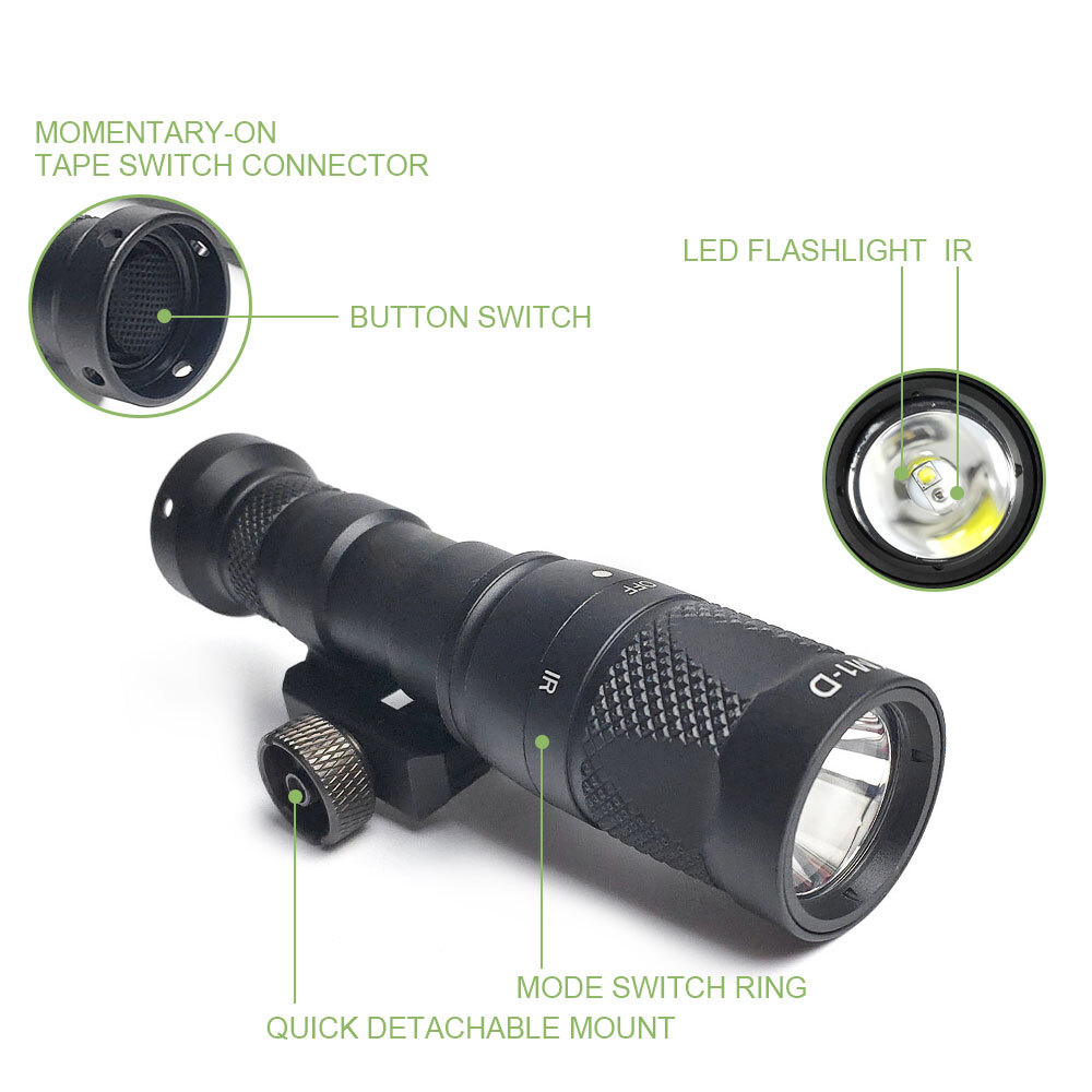 M300V IR Infrared & LED White Flashlight with Pressure Switch + SS M-ax Bracket