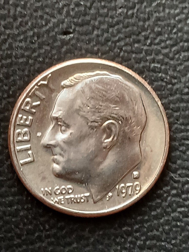 1979 D Dime Error Filled D mint Mark