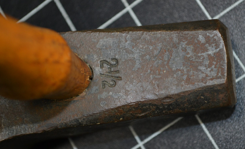 ATHA - 2 1/2" - BLACKSMITH SQUARE FLATTER HAMMER - ALL ORIGINAL WITH HANDLE