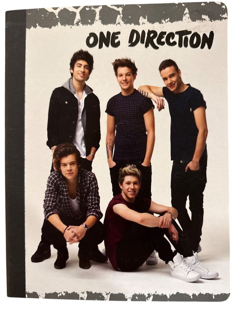 1D One Direction GROUP Composition Notebook  9.75" x 7.5" With Black Binding