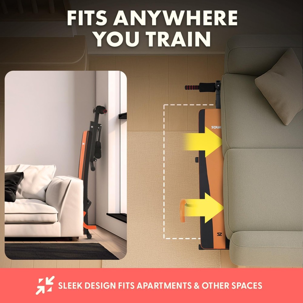 SQUATZ 5-Level Decline Sit Up Bench for Abs & Core - Reverse Crunch Handle