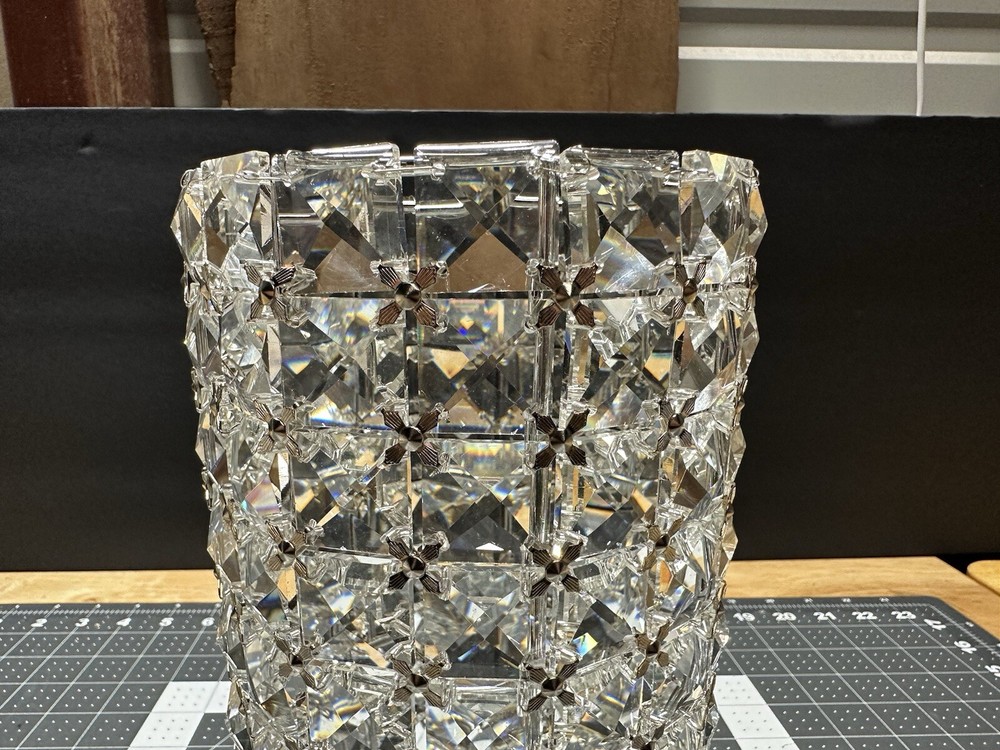 Decorative Multifaceted Gem Sparkly Vase For Candle Brushes Container