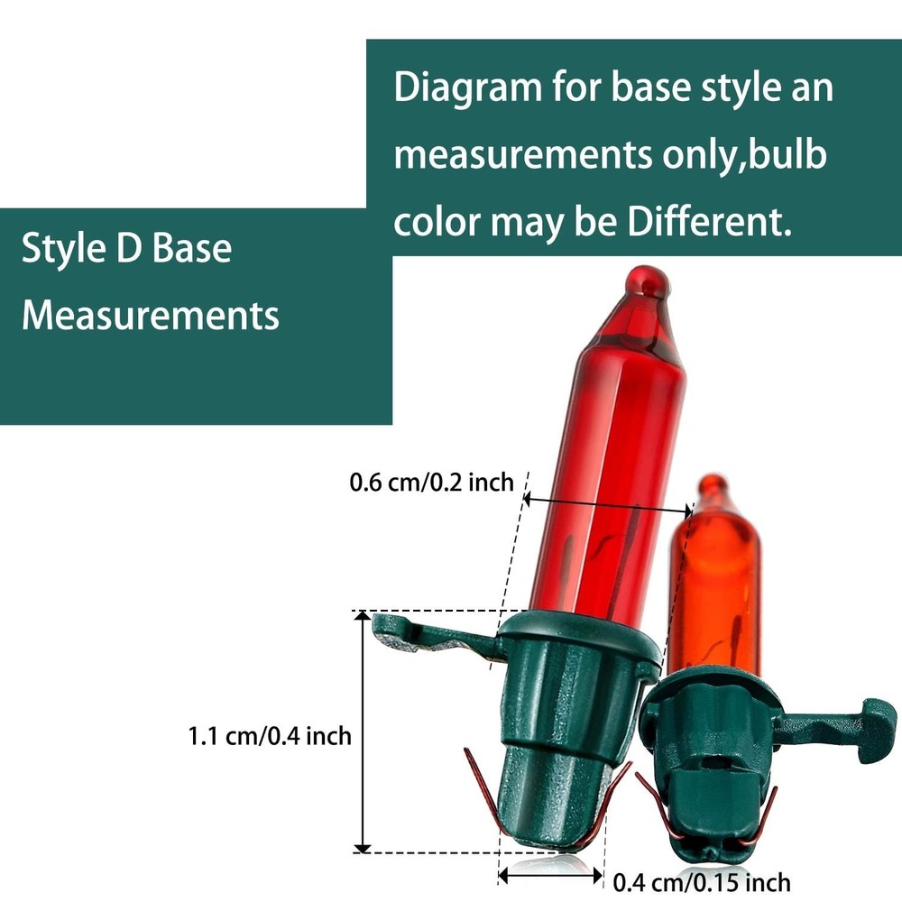 Mudder 200 Count Replacement Christmas Tree Green Base With Colorful Bulb