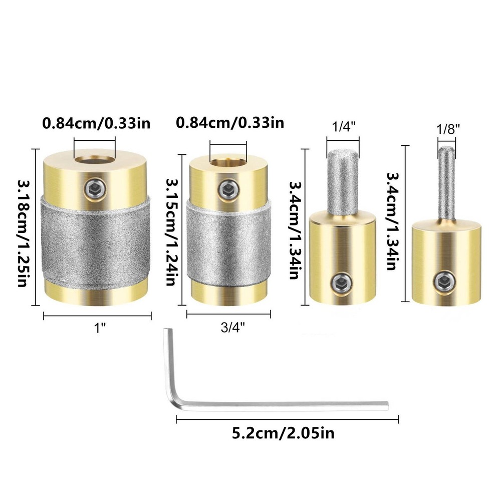 4PCS Diamond Bits for Stained Glass Grinder, High Quality Grinding Accessory