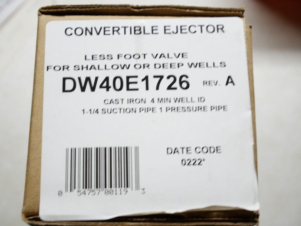 Flint and Walling DW40E1726 Converitble Ejector