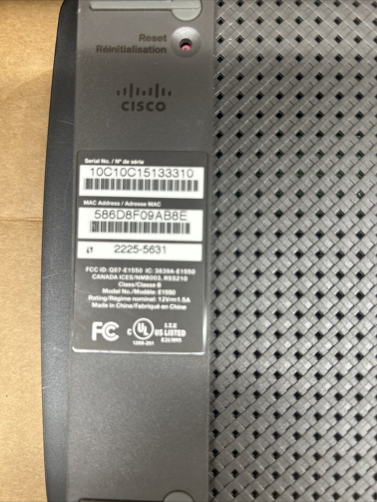 Cisco Linksys E1550 Router W/ Replacement Power Supply