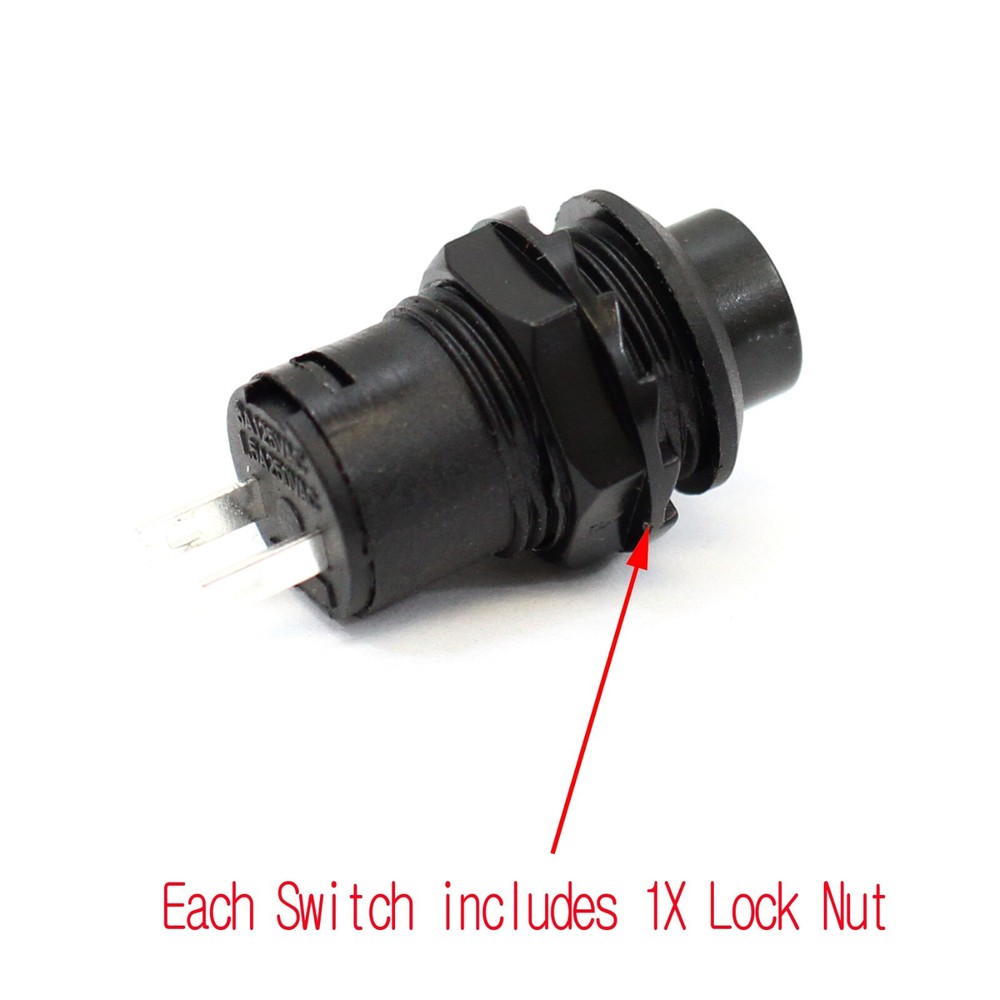3 Pack SPST Normally Open Momentary Push Button Switch Black 32731B