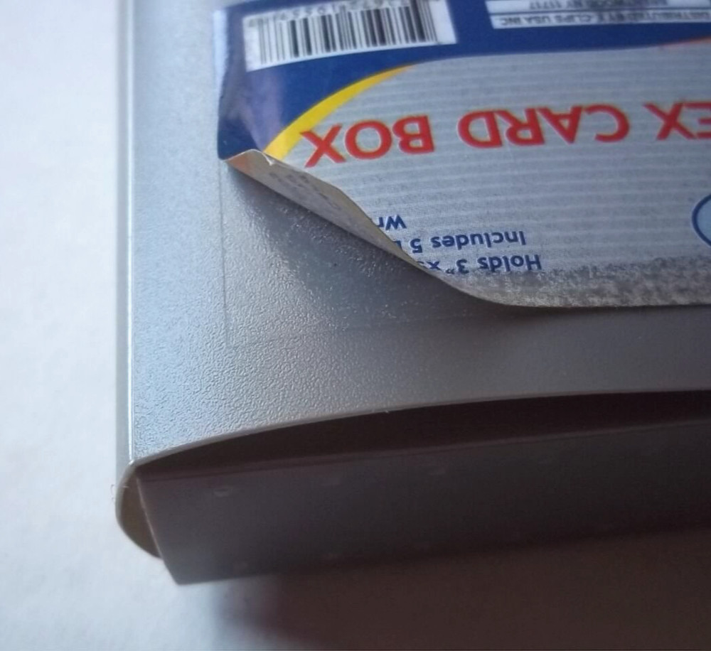 Pencil case - slider type & index card case. New with dent.