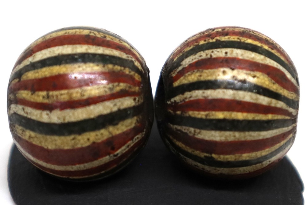 Ancient Roman Glass pairs with rare pattern amulets