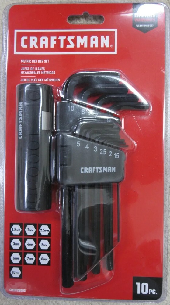 Craftsman 10 Piece Metric Hex Key Set CMHT26005