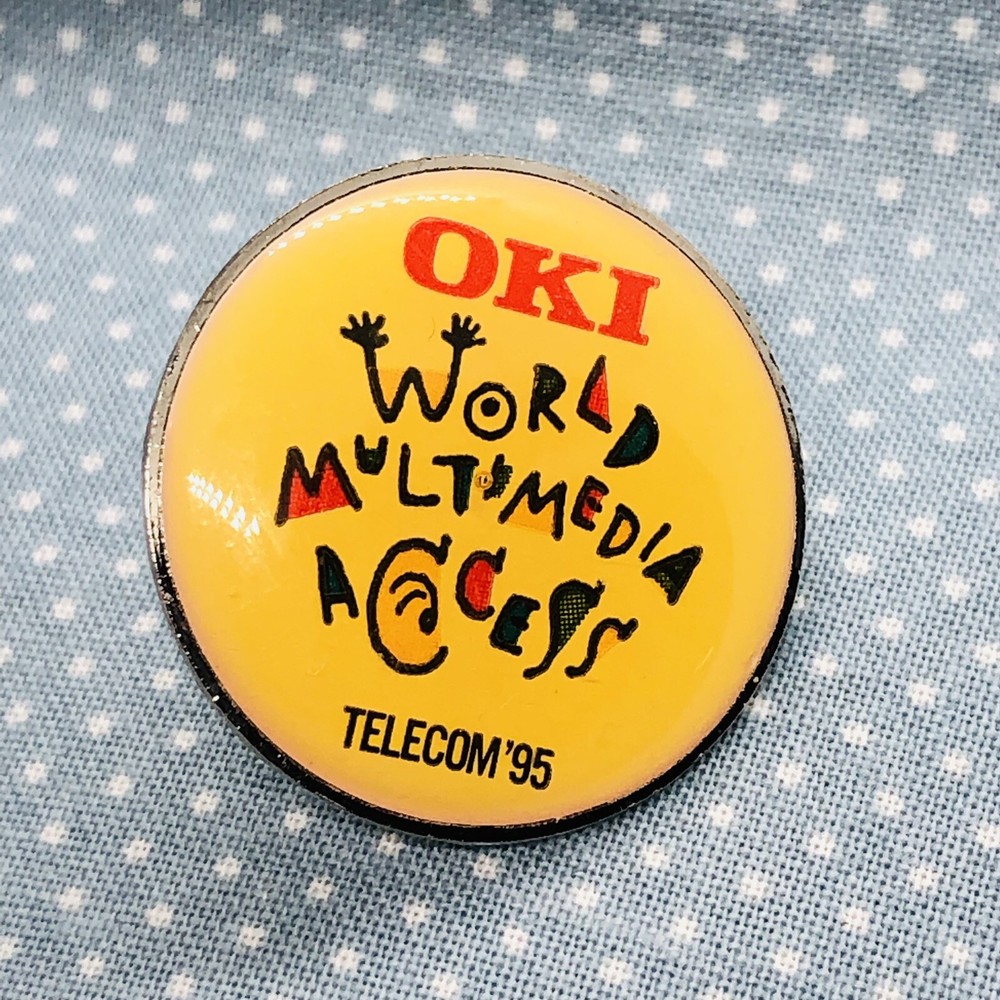 OKI Telecom 95 Telecommunications Advertising Lapel Pin World Multimedia Access