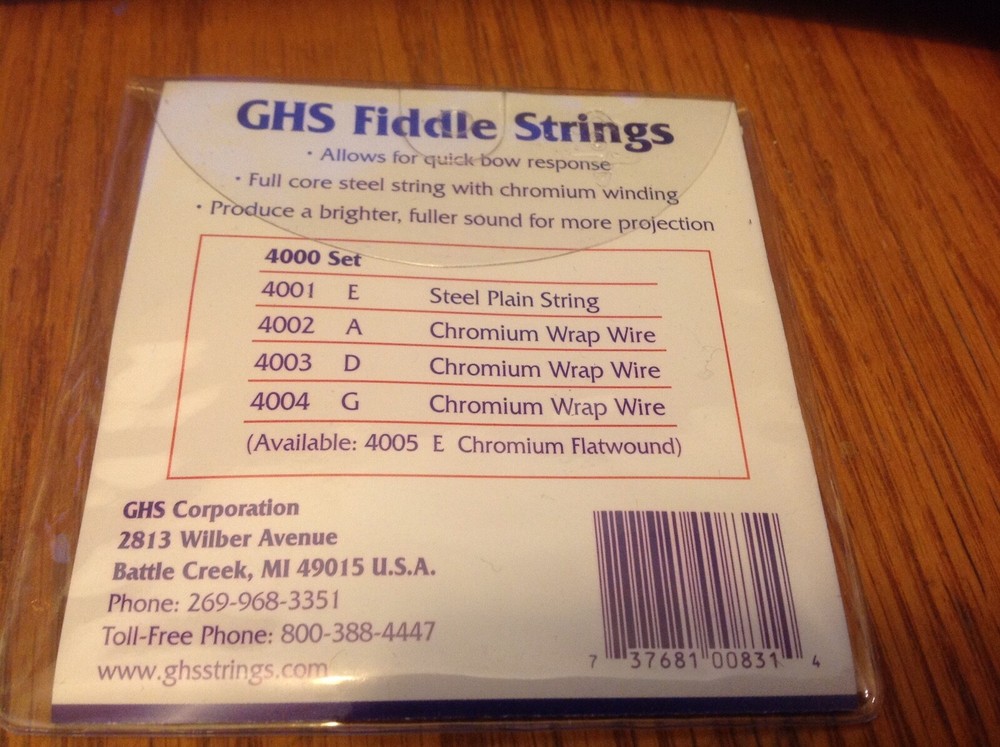 GHS fiddle strings full size 4000 set