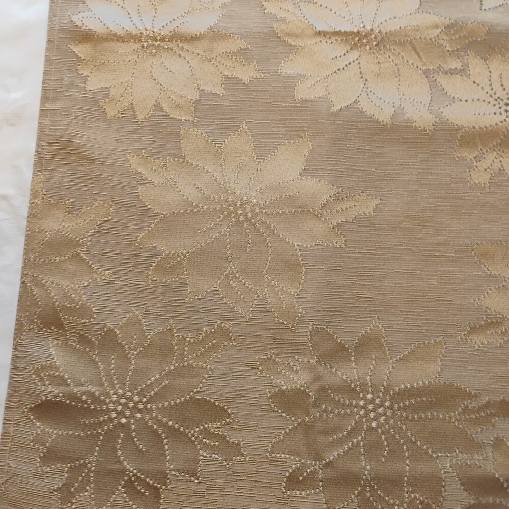 Christmas Gold Poinsettia Runner