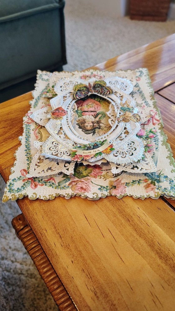 Absolutely Beautiful 1800s Greeting Card Unsigned And Exceptional