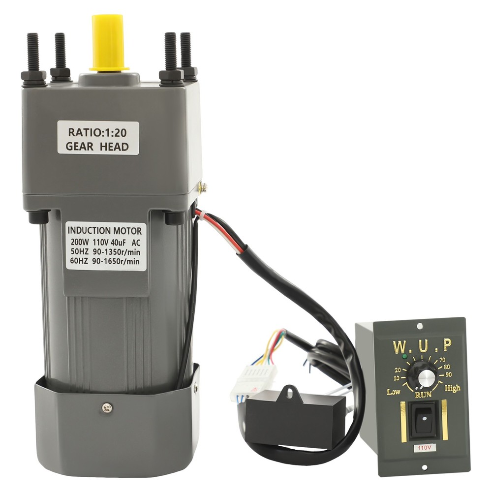 200W AC Gear Motor With Speed Controller Electric Variable Single-Phase 20K 110V