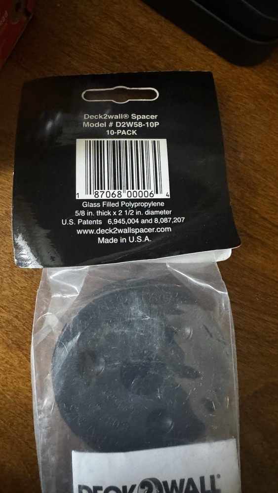 Deck2Wall Spacer 2″ – 10PK, Decking Hardware