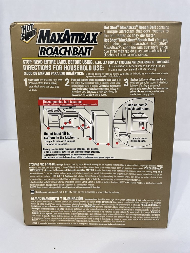 Hot Shot Max Attrax 0.84 Oz. Solid Roach Bait Station 3 12-pack Packages