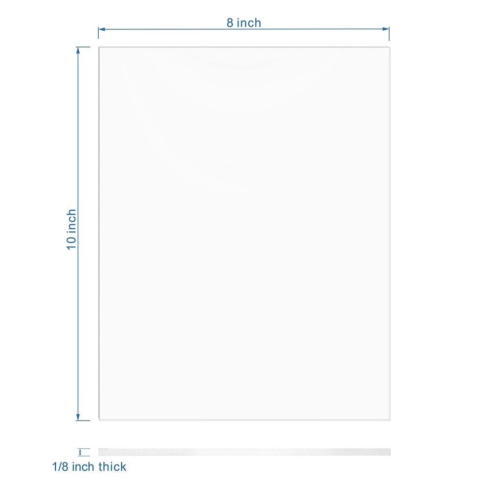 2 Pack Clear Cast Acrylic Sheet, 8 x 10, 1/8 3mm Thick, Plexiglass Panel