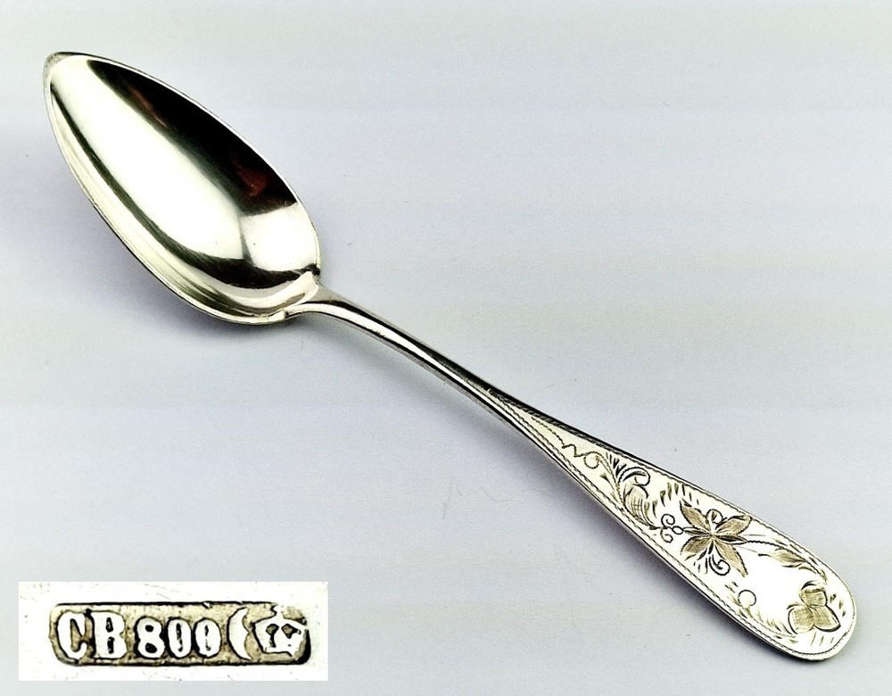Antique Spoon 800 Silver Hand Engraved R1450