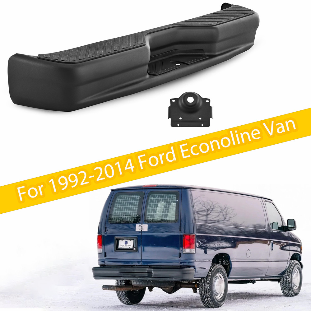 For 1992-2014 E150 E250 Ford Econoline Black Rear Step Bumper Assembly Completed