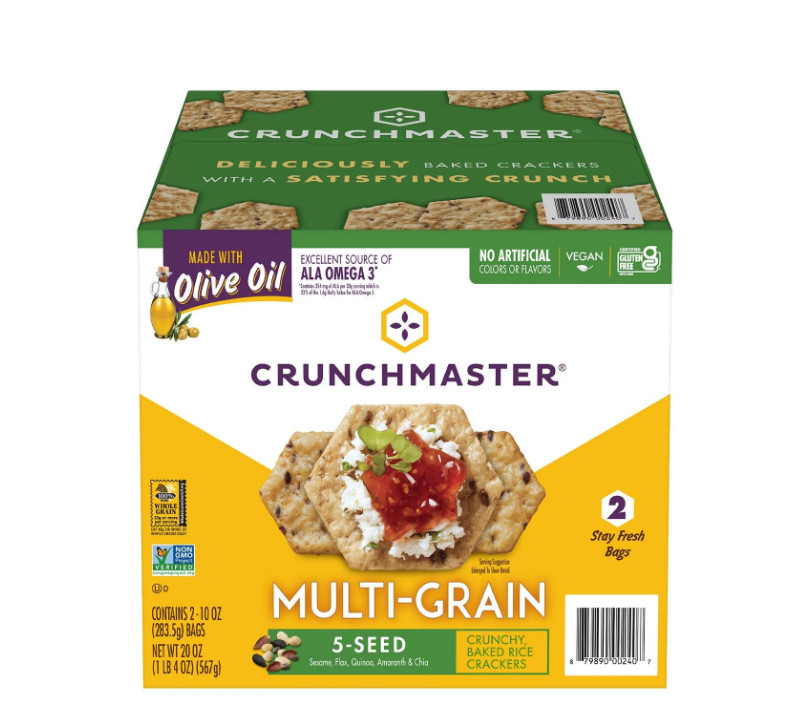 Crunchmaster 5 Seed Multi-Grain Crackers 10 oz, 2 Pack – Healthy Snack