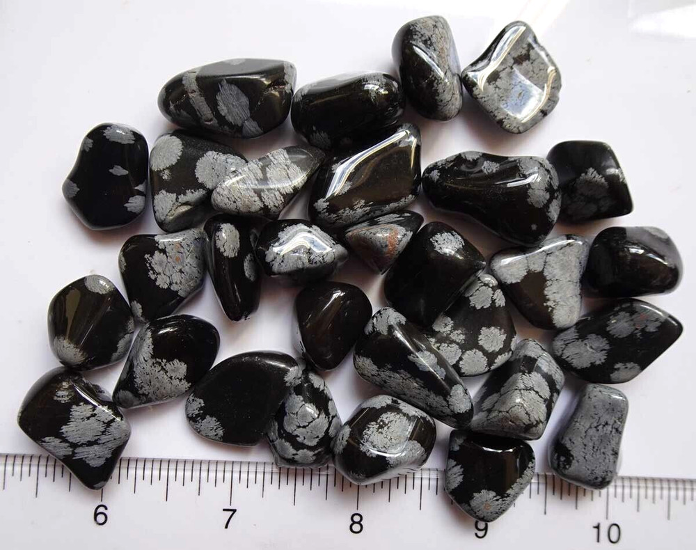 Snowflake Obsidian Tumbled Stones - 1/4 Pound rt570d