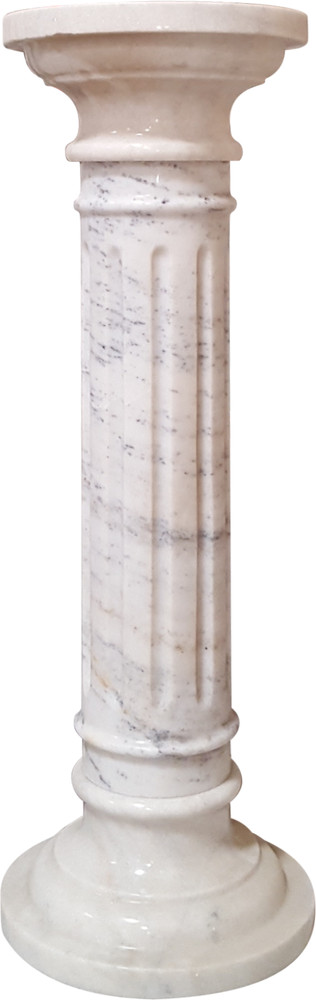 Solid White Marble Pedestal Column Fluted 37" Tall. Pickup Only.