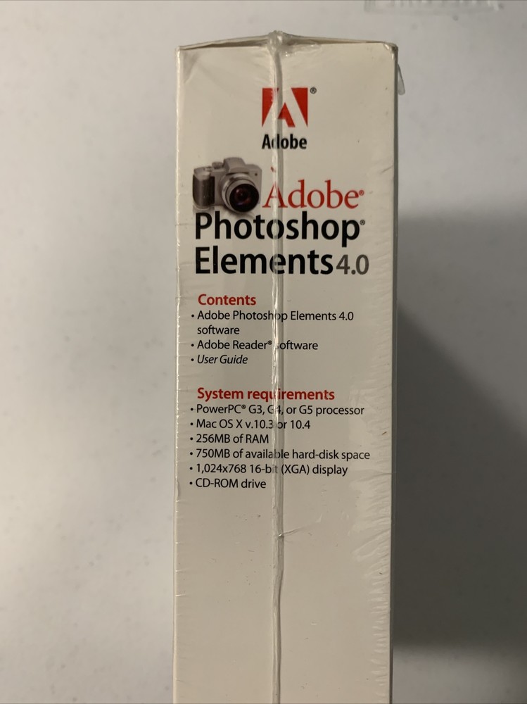 2006 Adobe Photoshop Elements 4.0 for Mac Sealed *Box Wear*