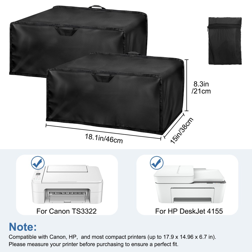 2PCS Universal Printer Dust Covers with Storage Bag & Handle, 210D Oxford Fabric