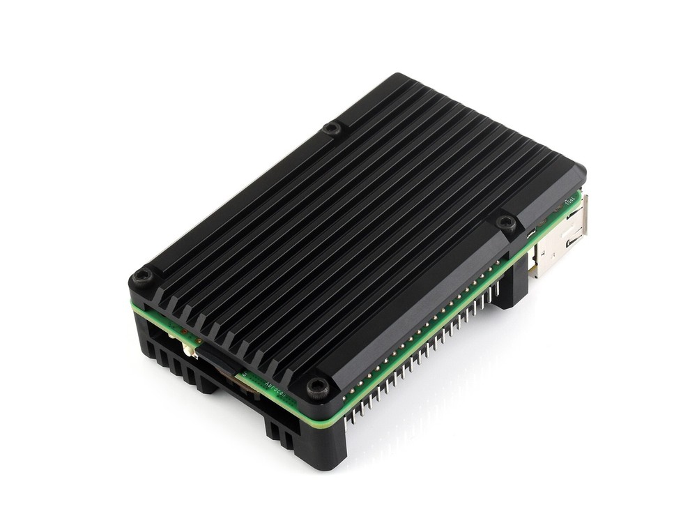 Waveshare Aluminium Alloy Case H for Raspberry Pi 5 with Temperature-Controlled