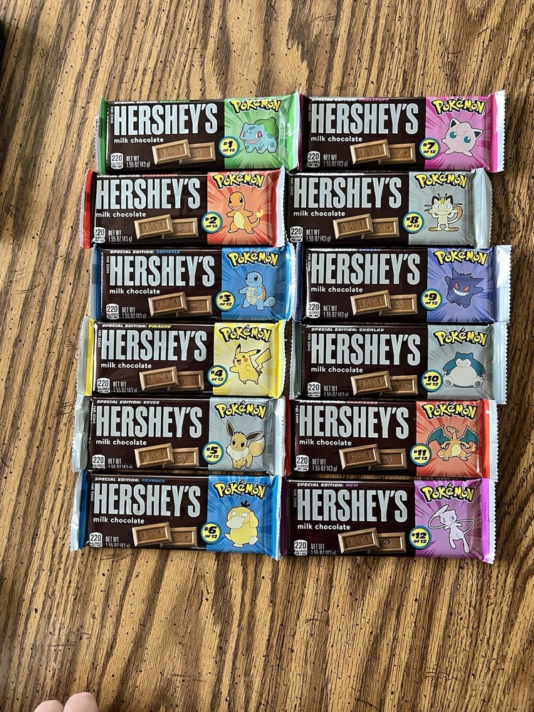 Hersheys Pokemon Chocolate Bar Collaboration - COMPLETE SET
