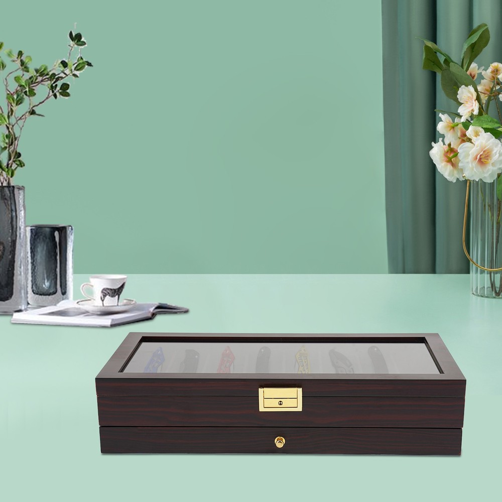 2Tier Knife Display Case Organizer,Knife Display Case,Knife Storage Box Lockable