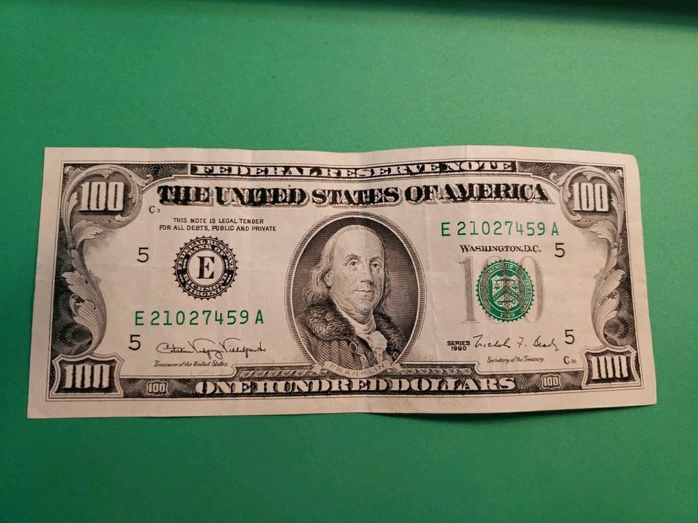 Interesting 1990 $100 Crazy Inking Error Blurry And Uneven