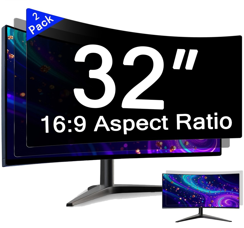 [2 Pack] 32 Inch Computer Privacy Screen for 16:9 Aspect Ratio Widescreen Mon...