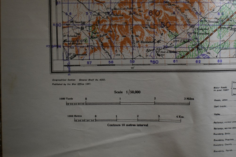 1942 *WW2* St Cloud [Gdyel] Algeria Map OPERATION TORCH