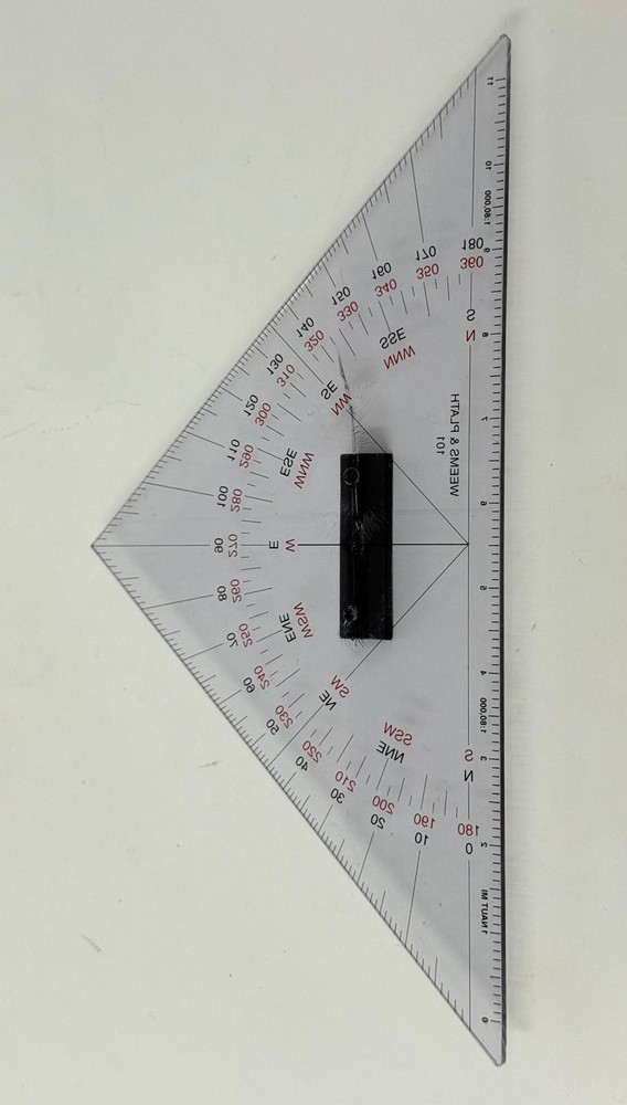New Weems & Plath Protractor Triangle with Handle in Plastic Sleeve