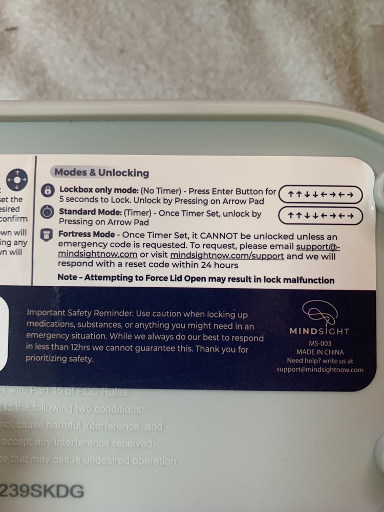 Mindsight Timed Lock Box (NIB)