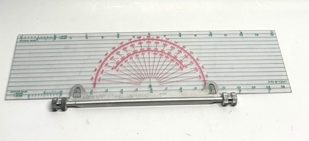 Vintage P-72 Course Protractor Plotter 4 x 15 Clear
