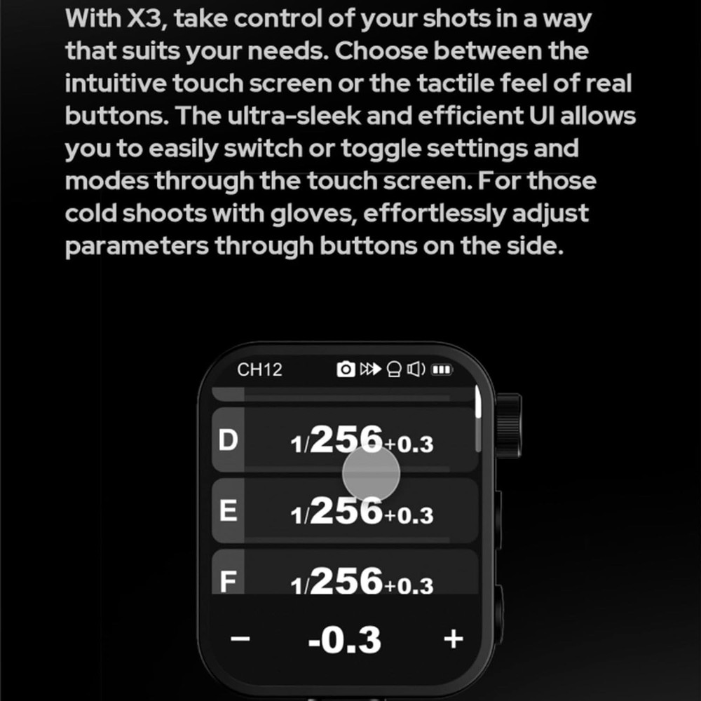 X3-S X3S X3 S Touchscreen TTL Wireless Flash Trigger for Sony, 2.4Ghz Wireless,